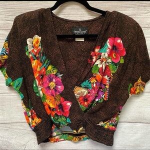 Floral Brown vintage blouse